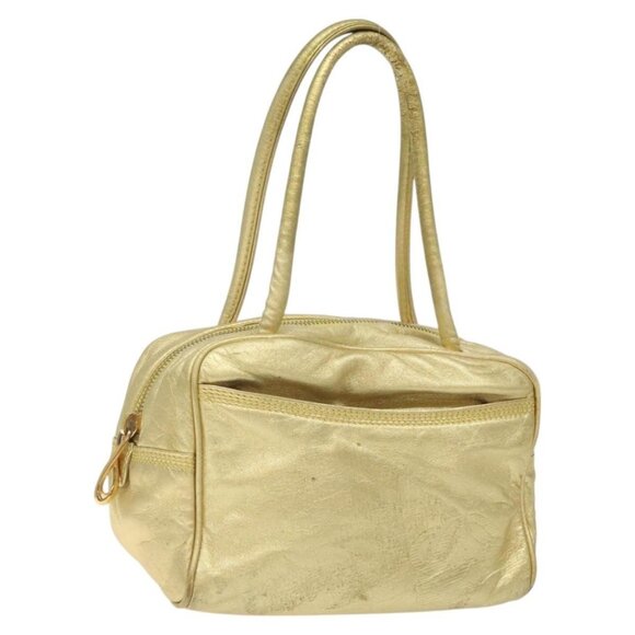 LOEWE Hand Bag Leather Gold Tone Auth - Picture 1 of 16